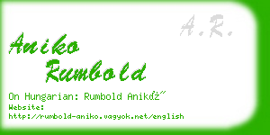 aniko rumbold business card